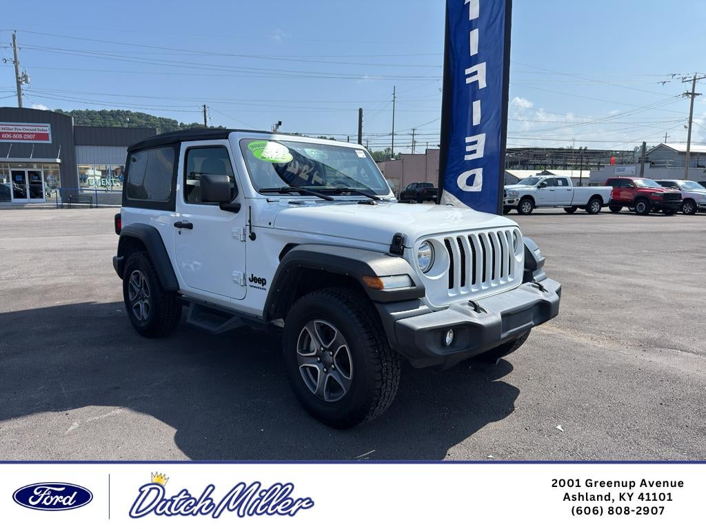 2022 Jeep Wrangler Sport S in Bright White Clearcoat — front three-quarter view